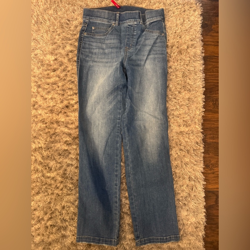 SPANX Mid-Wash Ankle Jeans